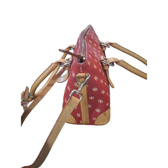 Dooney & Bourke Red Pebbled Leather Handbag Removable Strap - Picture 9 of 12